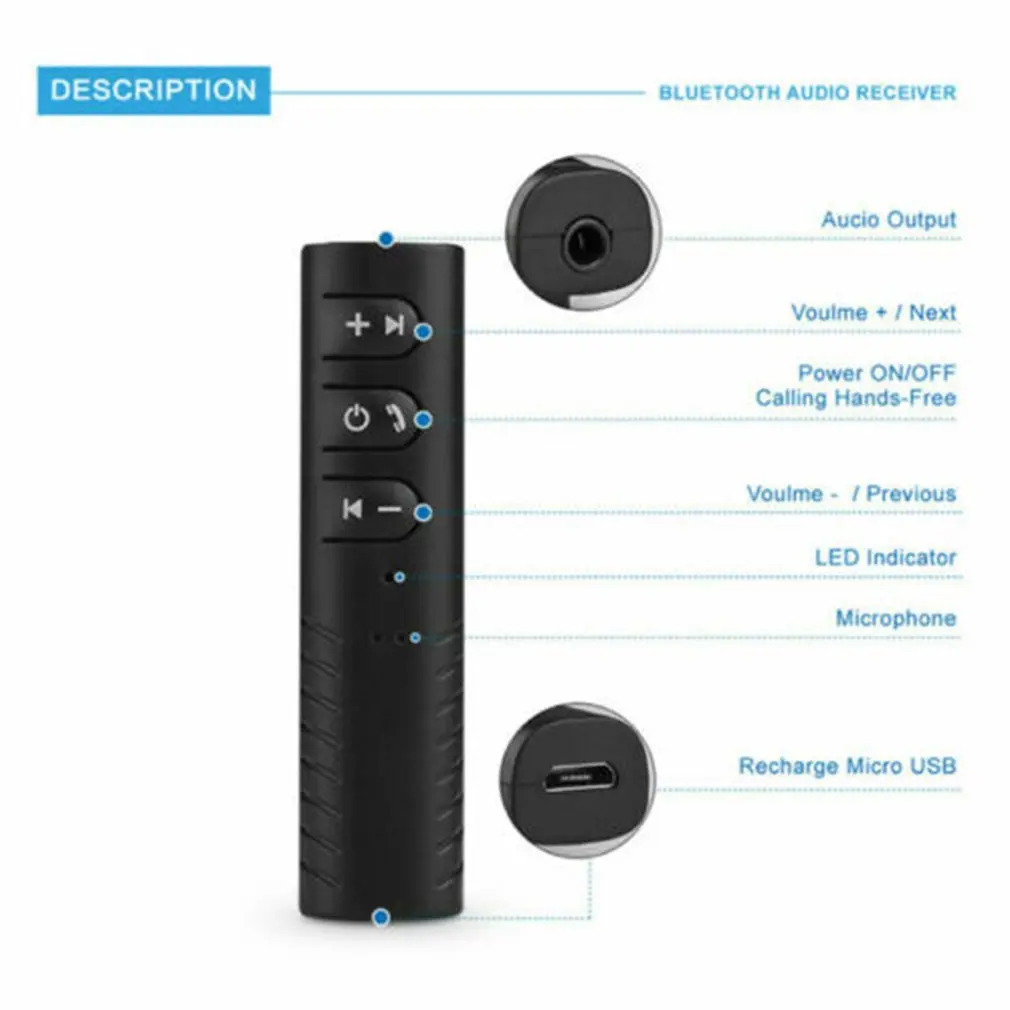 Wireless Receiver 3.5 Mm Aux Audio Stereo Music Hand-Free Vehicle Adapter Hand-Free Vehicle Adapter
Wireless Receiver 3.5 Mm Aux Audio Stereo Music Hand-Free Vehicle Adapter Hand-Free Vehicle Adapter