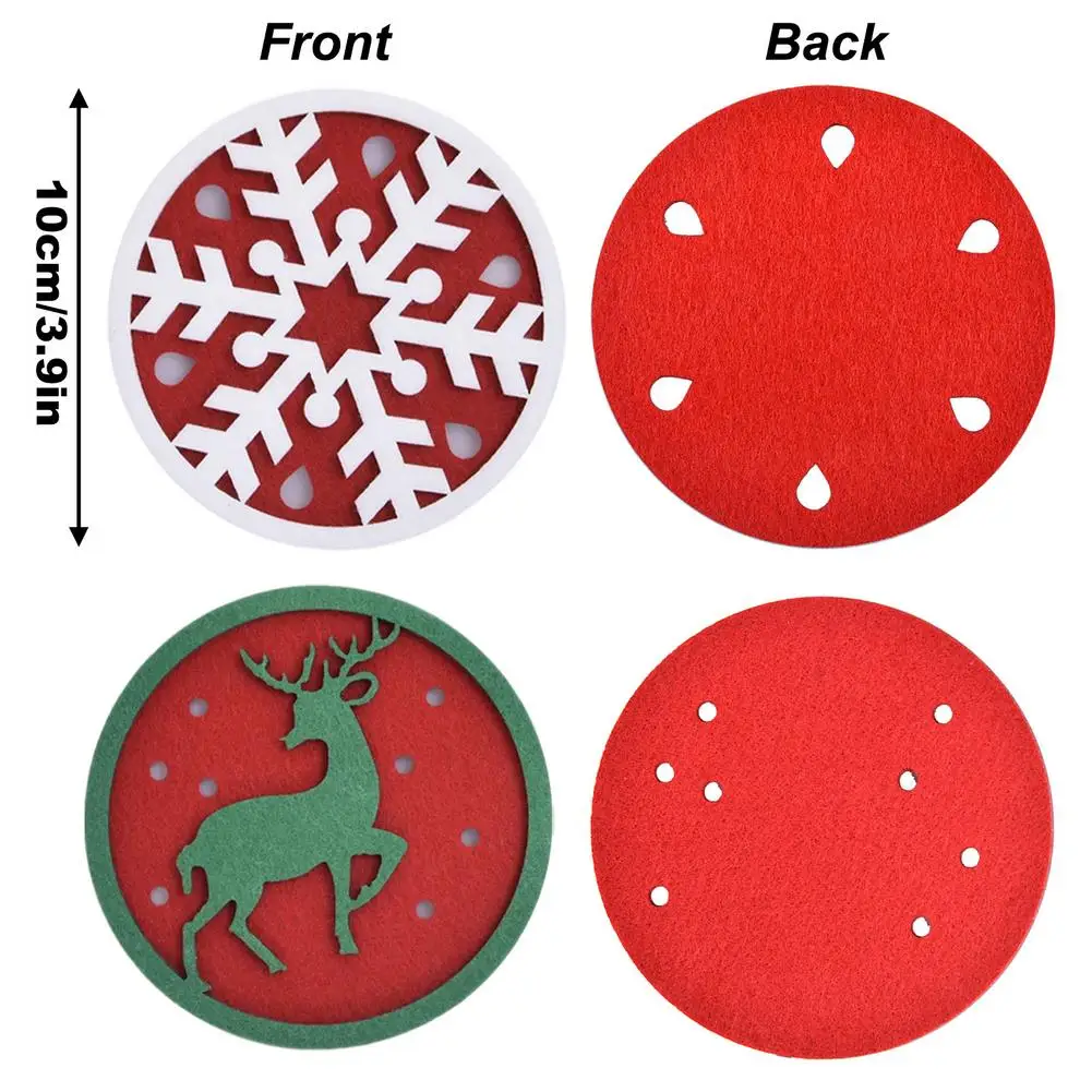 12pcs Christmas Decorations Felt Coaster Christmas Snowflake Coasters Non-woven Coasters Felt Coasters Home Supplies
12pcs Christmas Decorations Felt Coaster Christmas Snowflake Coasters Non-woven Coasters Felt Coasters Home Supplies