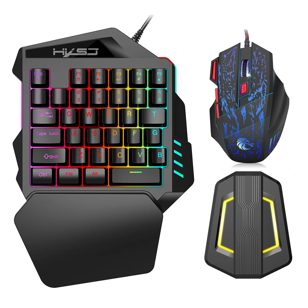 HXSJ H300 Wired Ergonomic Gaming Mouse V100 35 Keys Single-hand Gaming Keyboard P6 Portable Keyboard Mouse Converter Combo
HXSJ H300 Wired Ergonomic Gaming Mouse V100 35 Keys Single-hand Gaming Keyboard P6 Portable Keyboard Mouse Converter Combo
