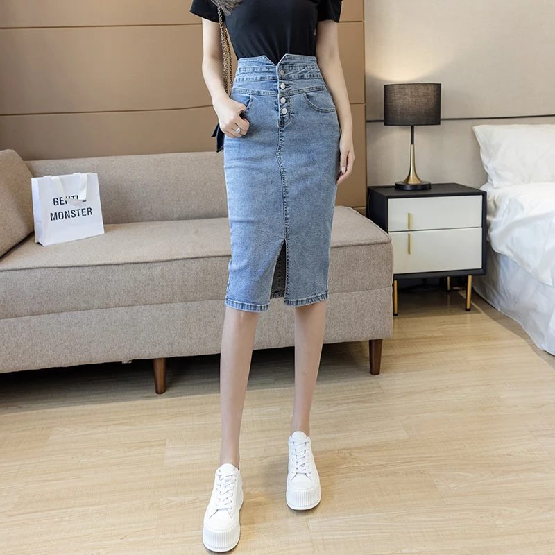 Light Blue Denim Skirt Mid-Length Women's Summer 2021 New Cotton High-Waisted Crotch Design Sense Split-Fork Hip Skirt Cowgirl
Light Blue Denim Skirt Mid-Length Women's Summer 2021 New Cotton High-Waisted Crotch Design Sense Split-Fork Hip Skirt Cowgirl