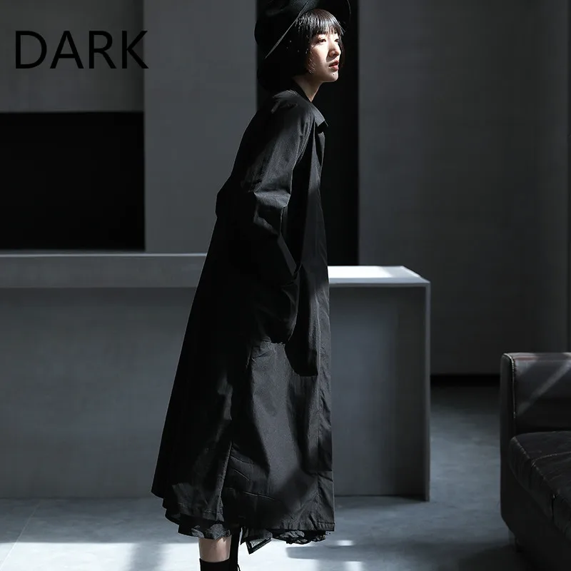 Royal Night / Yamamoto Dark Wind Spring And Autumn Dark Black Women's Black Mid-length Trench Coat Exhausting Women's Coat
Royal Night / Yamamoto Dark Wind Spring And Autumn Dark Black Women's Black Mid-length Trench Coat Exhausting Women's Coat