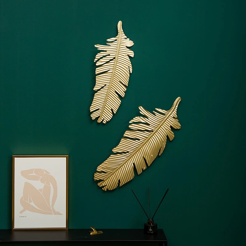 Nordic Style Golden Leaf Metal Wall Hanging Home Decoration Wrought Iron Feather Wall Decoration Pendant for Living Room
Nordic Style Golden Leaf Metal Wall Hanging Home Decoration Wrought Iron Feather Wall Decoration Pendant for Living Room