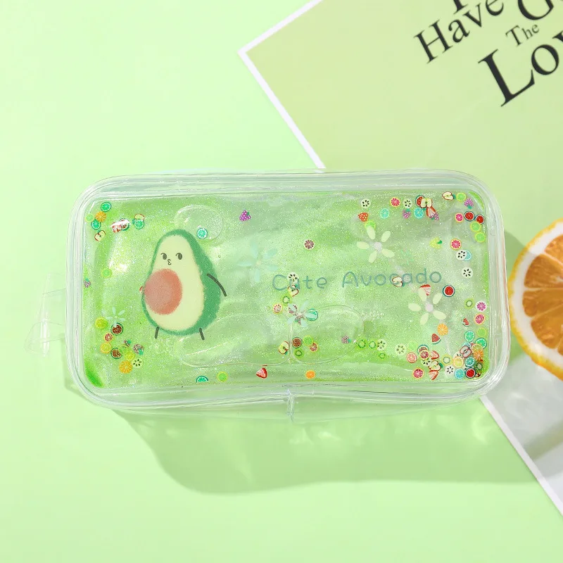 Cute Avocado Transparent Quicksand Pencil Bag Cartoon Peach Large Capacity Pen Box Stationary School Supplies
Cute Avocado Transparent Quicksand Pencil Bag Cartoon Peach Large Capacity Pen Box Stationary School Supplies