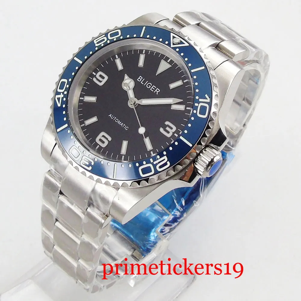 Luxury 40mm black dial date sapphire glass stainless strap blue ceramic bezel luminous automatic movementmens watch
Luxury 40mm black dial date sapphire glass stainless strap blue ceramic bezel luminous automatic movementmens watch