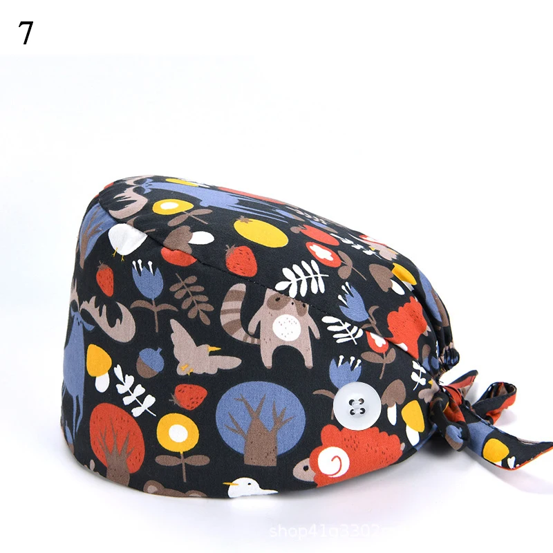 Fashion Cartoon Printing Nursing Caps Pure Color Cotton Nurse Hat Sweat-Absorbent Towel Buckle Baotou Cap Flower Print Hats
Fashion Cartoon Printing Nursing Caps Pure Color Cotton Nurse Hat Sweat-Absorbent Towel Buckle Baotou Cap Flower Print Hats