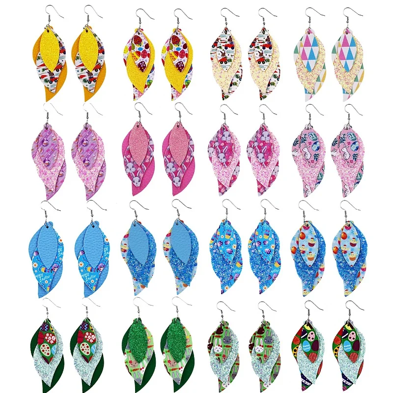 2021 New Colorful Leather Easter Earrings for Women Festival Motif Curve Leather Statement Earrings Jewelry Wholesale
2021 New Colorful Leather Easter Earrings for Women Festival Motif Curve Leather Statement Earrings Jewelry Wholesale