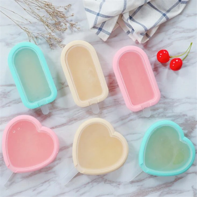 Handmade Ice Cream Mold Silicone With Lid Cute Heart-Shaped Ice Cube DIY Popsicle Mold Ice Cream Popsicle Making Molds 3Pcs/lot 
Handmade Ice Cream Mold Silicone With Lid Cute Heart-Shaped Ice Cube DIY Popsicle Mold Ice Cream Popsicle Making Molds 3Pcs/lot