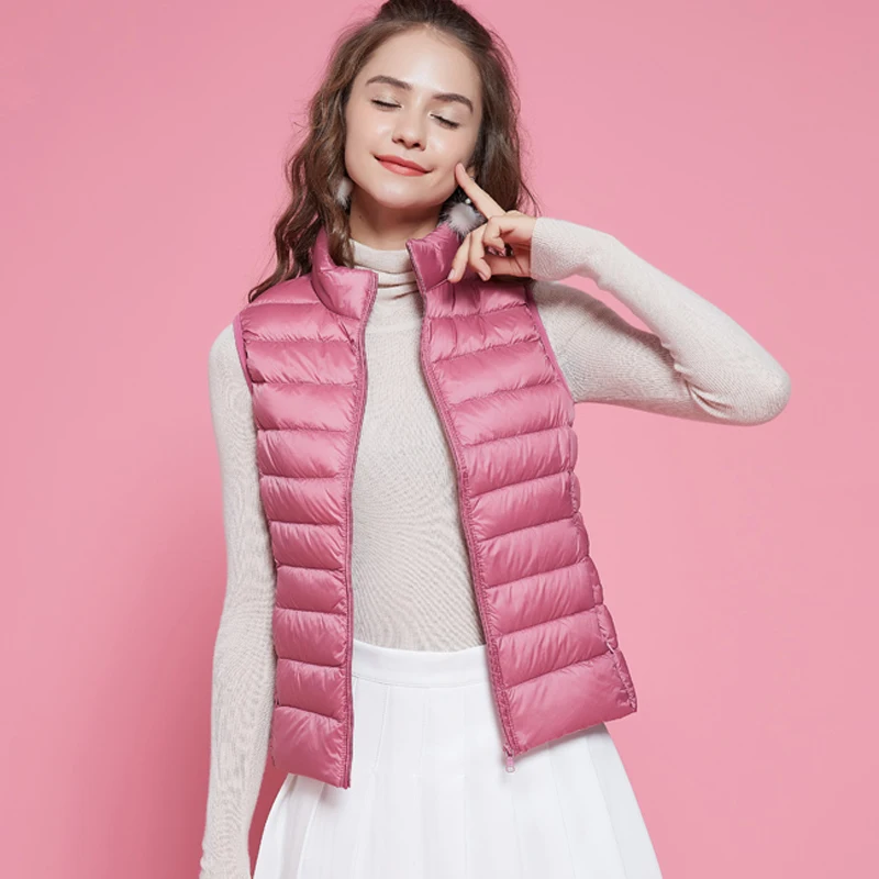 Sleeveless Waistcoat Women's Warm Down Vest Autumn Winter Ultra Light Down Vest Women Portable Warm Parka Jacket Female
Sleeveless Waistcoat Women's Warm Down Vest Autumn Winter Ultra Light Down Vest Women Portable Warm Parka Jacket Female
