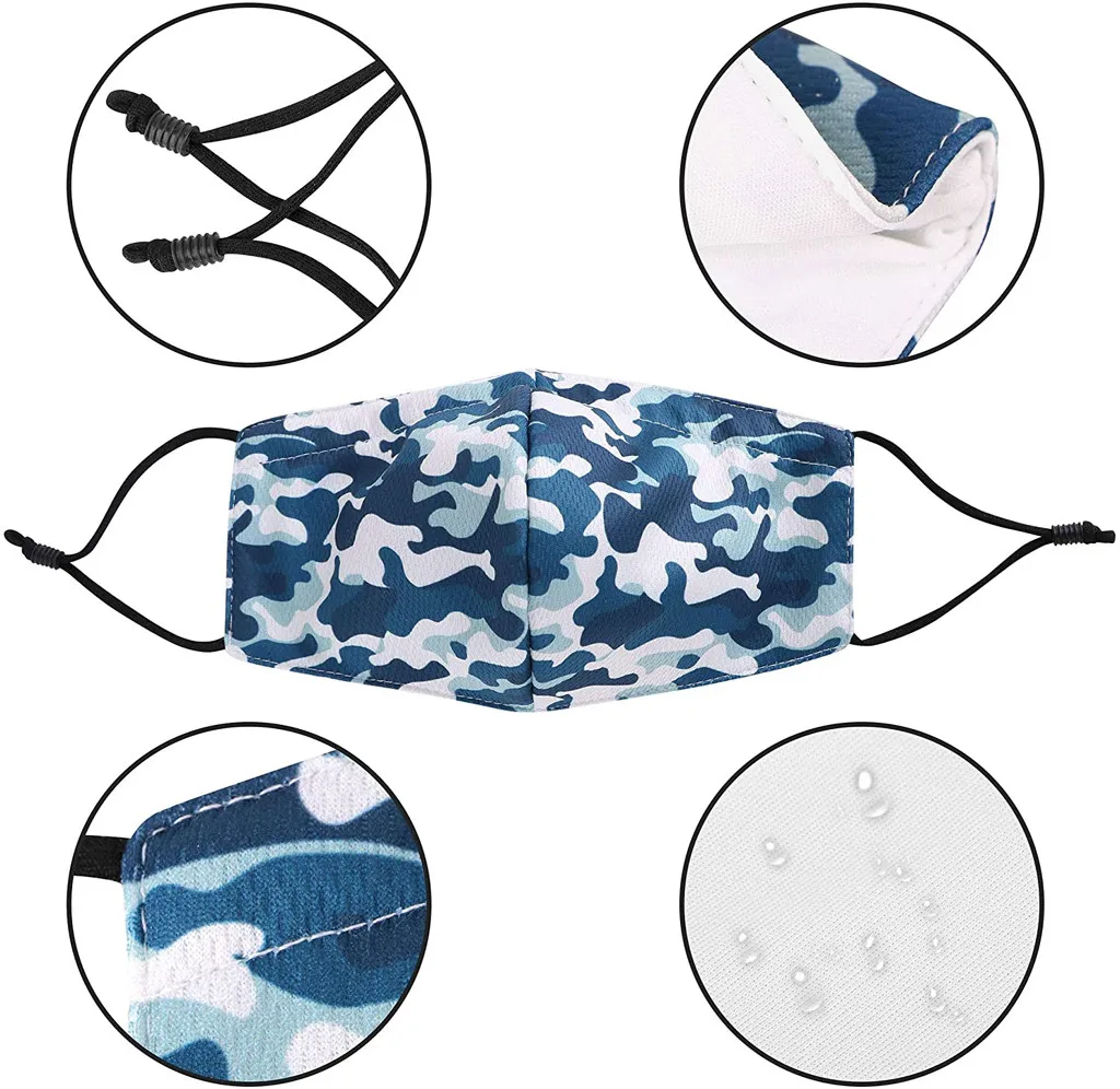 5PCS Unisex Mouth Masks Adult camouflage pattern Dustproof Windproof Fog Haze Can Put Filters Masks Protection Masks Mascarillas
5PCS Unisex Mouth Masks Adult camouflage pattern Dustproof Windproof Fog Haze Can Put Filters Masks Protection Masks Mascarillas