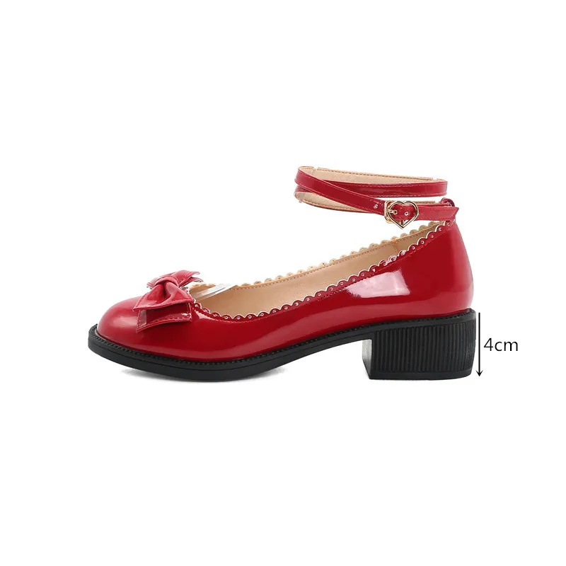Patent Pu Leather Chunky Heels Ankle Cross Strap Butterfly-knot Lolita Womens Shoes Black Red Blue Med Heel Pumps 2020
Patent Pu Leather Chunky Heels Ankle Cross Strap Butterfly-knot Lolita Womens Shoes Black Red Blue Med Heel Pumps 2020
