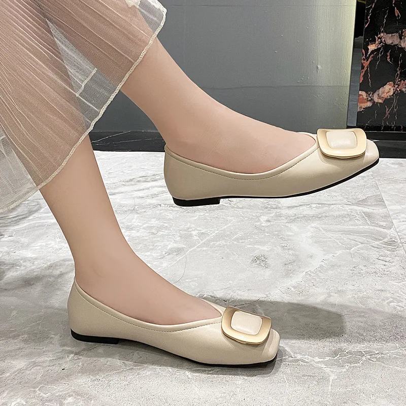 Square Toe Shoes Women's 2021 Spring and Autumn New Shallow Mouth Square Buckle Soft Bottom Flat Comfortable Peas Shoes
Square Toe Shoes Women's 2021 Spring and Autumn New Shallow Mouth Square Buckle Soft Bottom Flat Comfortable Peas Shoes
