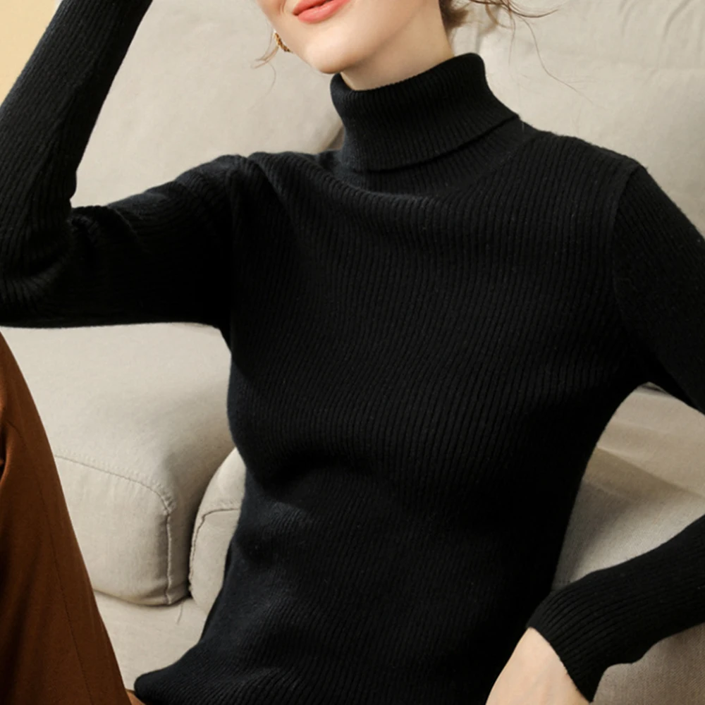 Women's Autumn And Winter Korean Casual Knitting Slim Soft Warm Pullover Turtleneck Sweater
Women's Autumn And Winter Korean Casual Knitting Slim Soft Warm Pullover Turtleneck Sweater