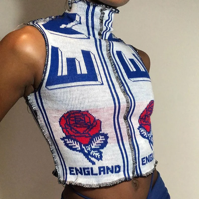 2020 Fashion Club Party Wear Y2K Tank Top Women Rose Print Crop Top Turntleneck Sleevless Streetwear Vest Female Outfits Clothes
2020 Fashion Club Party Wear Y2K Tank Top Women Rose Print Crop Top Turntleneck Sleevless Streetwear Vest Female Outfits Clothes