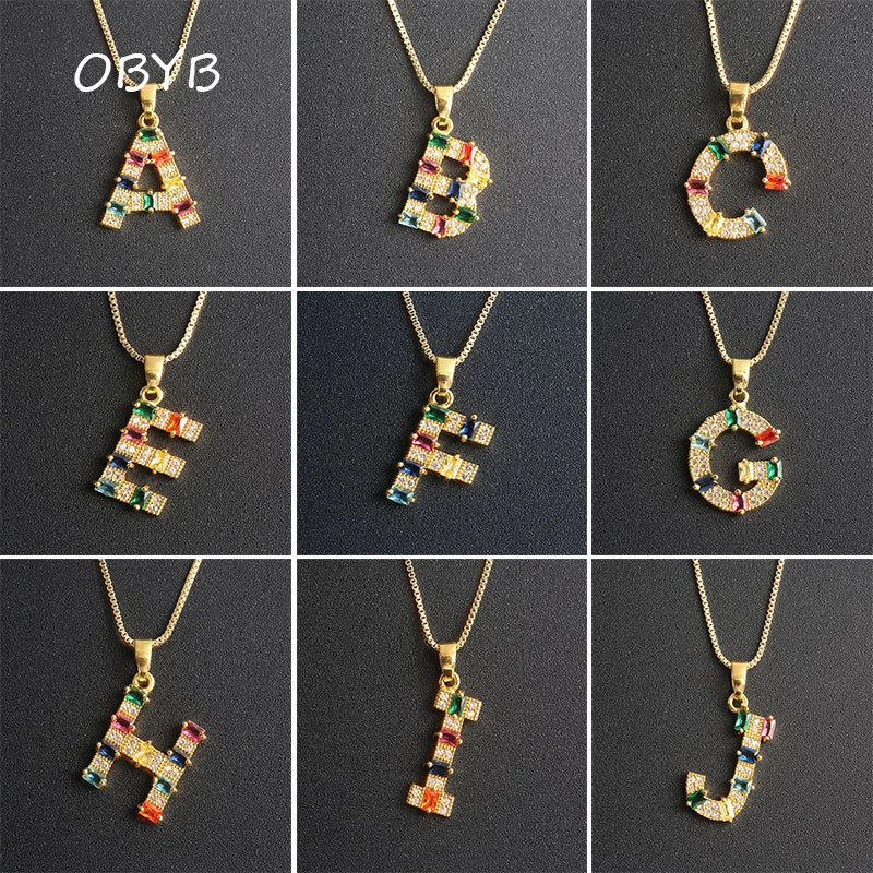 Colorful Zircon 26 English A-Z Initials Letters Pendant Necklace for Women Elegant Initials Name Necklace Fashion Jewelry Gifts
Colorful Zircon 26 English A-Z Initials Letters Pendant Necklace for Women Elegant Initials Name Necklace Fashion Jewelry Gifts