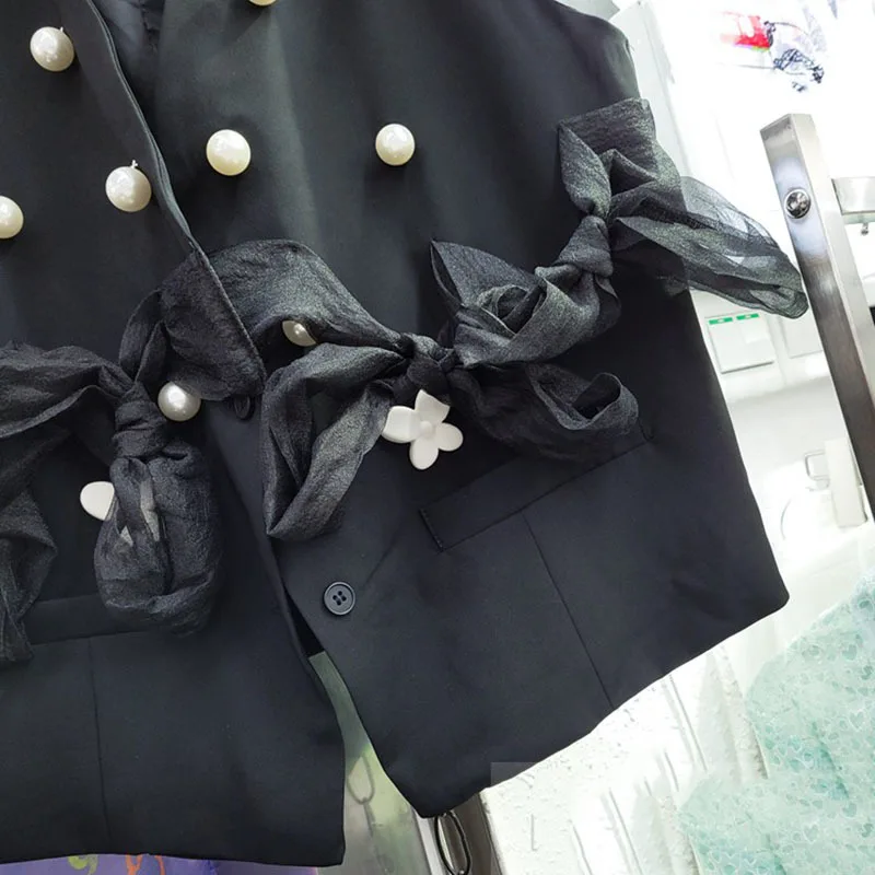 SeeBeautiful Man-made Pearl Bow-knot Loose Vest V-neck Sleeveless Single Breasted New Fashion 2021 Summer Women E856 
SeeBeautiful Man-made Pearl Bow-knot Loose Vest V-neck Sleeveless Single Breasted New Fashion 2021 Summer Women E856