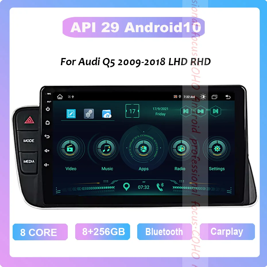 COHO For Audi Q5 2009-2018 LHD RHD Android 10.0 Octa Core 8+256G MT8667 1280*720 Car Multimedia Player Stereo Receiver Radio
COHO For Audi Q5 2009-2018 LHD RHD Android 10.0 Octa Core 8+256G MT8667 1280*720 Car Multimedia Player Stereo Receiver Radio