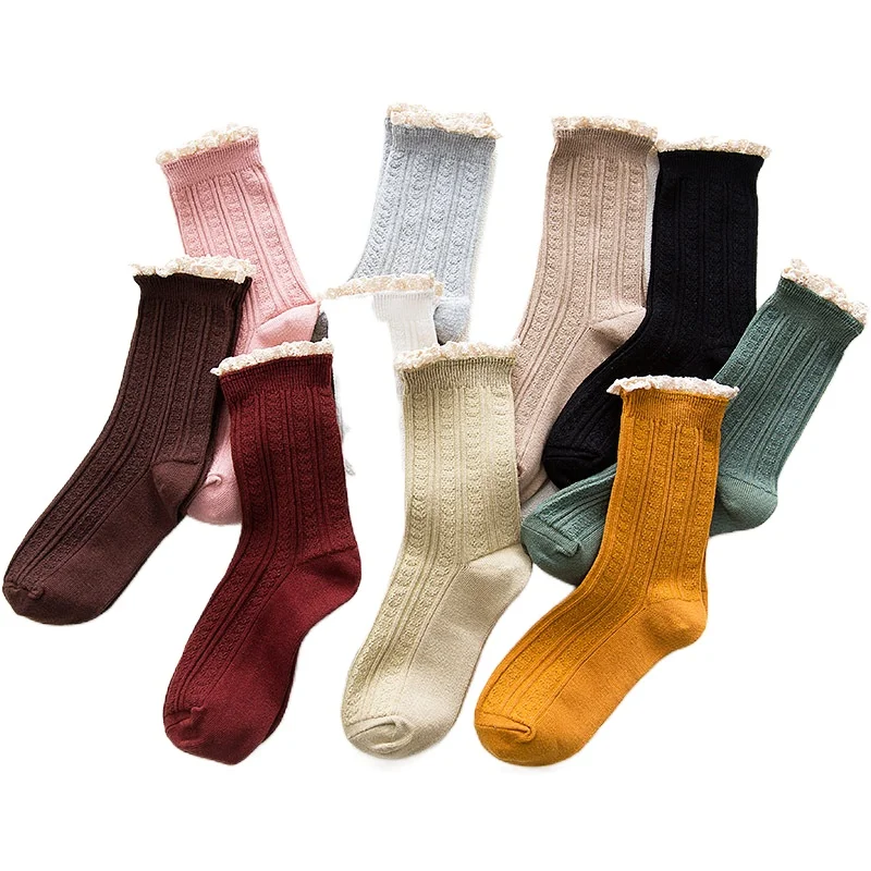 Japanese Harajuku Style Lace Woman Socks Cotton Solid Color Pink Socks Women Retro Ladies Calcetines Meias B0033
Japanese Harajuku Style Lace Woman Socks Cotton Solid Color Pink Socks Women Retro Ladies Calcetines Meias B0033