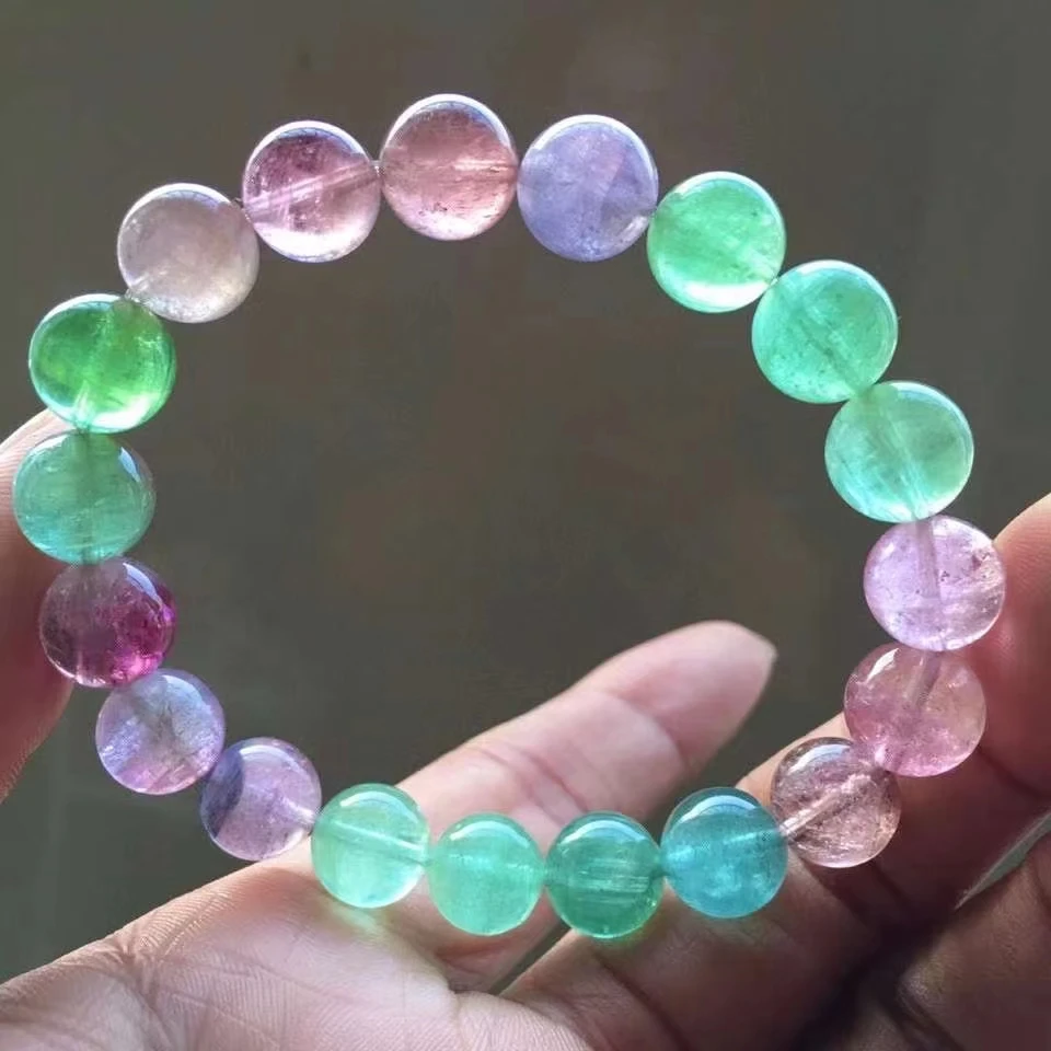 Браслет из натурального турмалина и кварца, 10 мм 
Браслет из натурального турмалина и кварца, 10 мм