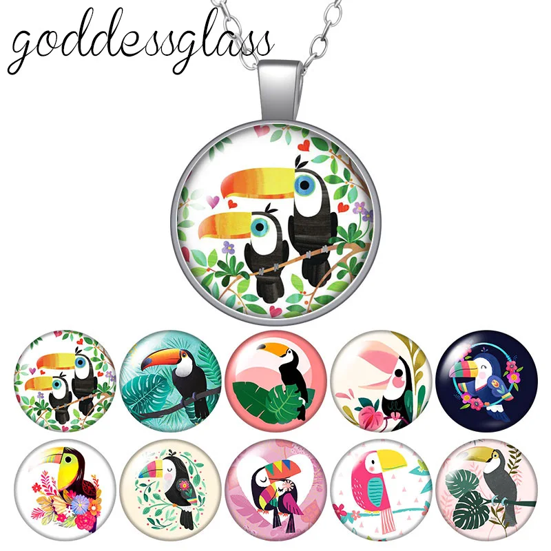 Largirostrornis Birds Toucans Round Glass glass cabochon silver plated/Crystal pendant necklace jewelry for Gift
Largirostrornis Birds Toucans Round Glass glass cabochon silver plated/Crystal pendant necklace jewelry for Gift