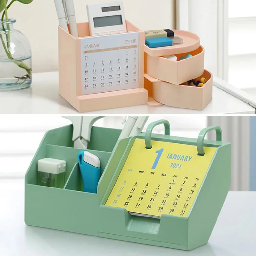 19*19*10cm 2021 Desktop Plastic Desk Calendar Creative Pen Holder Desk Calendar Storage Box High Quality
19*19*10cm 2021 Desktop Plastic Desk Calendar Creative Pen Holder Desk Calendar Storage Box High Quality