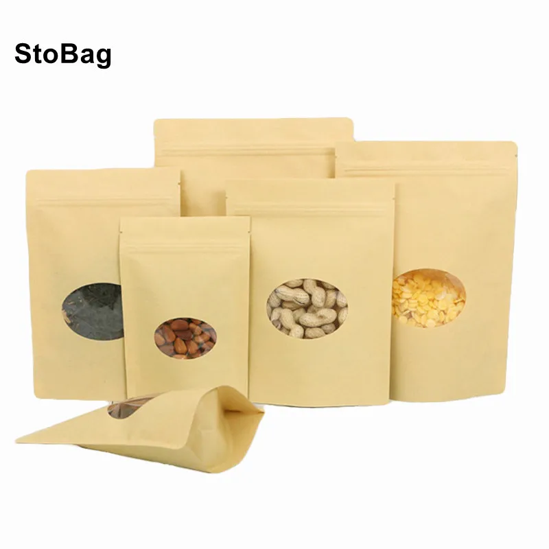 StoBag 50pcs Circular Transparent Window Zipper Lock Kraft Paper Pouches Packing Dried Flowers Red Dates Household
StoBag 50pcs Circular Transparent Window Zipper Lock Kraft Paper Pouches Packing Dried Flowers Red Dates Household