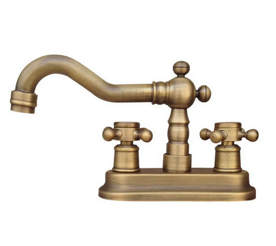 Antique Brass Two Hole 4" Double Cross Handle Kitchen Bathroom Basin Faucet Sink Hot Cold Mixer Tap Swivel Spout 360' dnf325
Antique Brass Two Hole 4" Double Cross Handle Kitchen Bathroom Basin Faucet Sink Hot Cold Mixer Tap Swivel Spout 360' dnf325