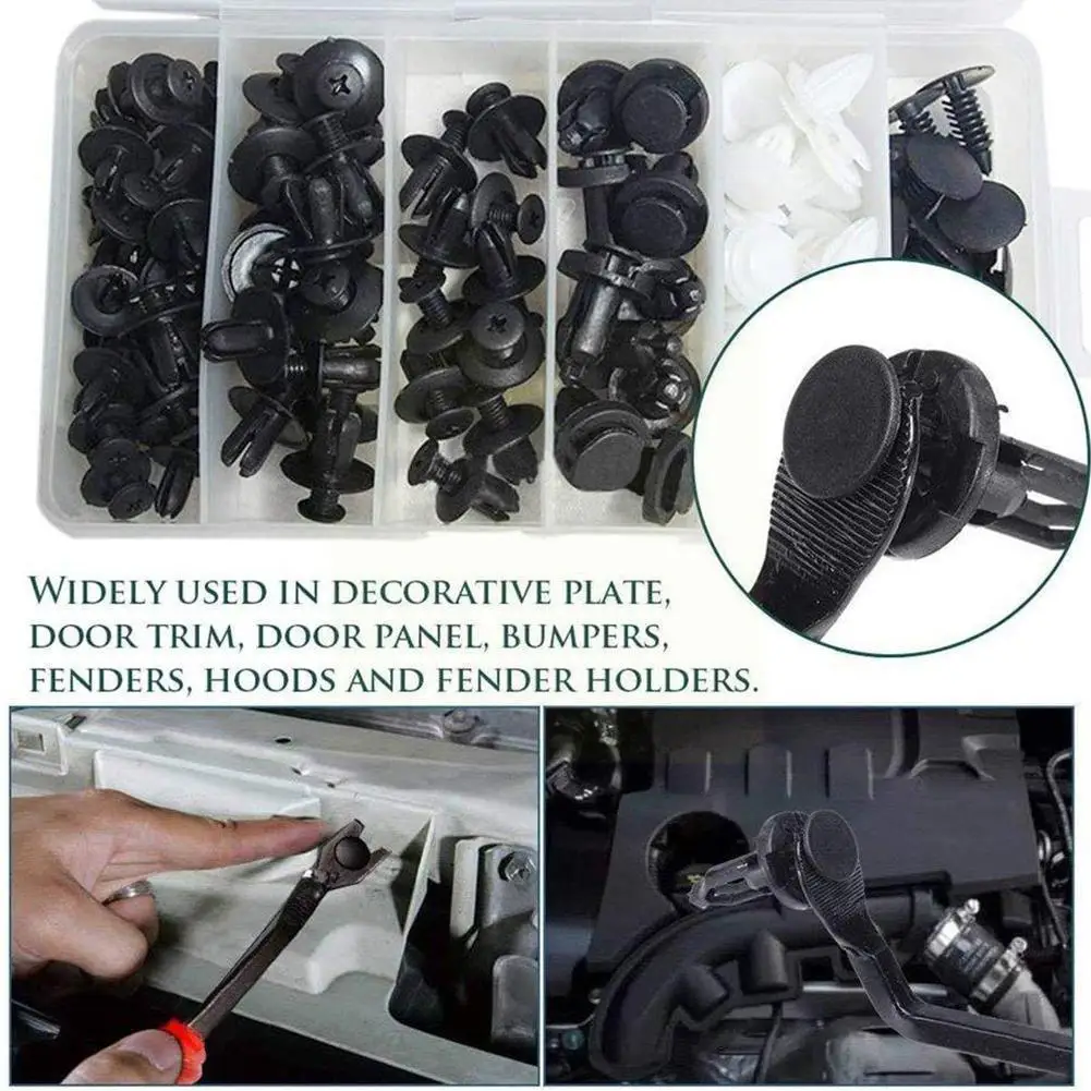 6 Size 100 Pcs Auto Fastener Clip Mixed Car Body Push Trim Retainer Door Fastener Rivet Pin Bumper Retainer Panel Kit S0v7
6 Size 100 Pcs Auto Fastener Clip Mixed Car Body Push Trim Retainer Door Fastener Rivet Pin Bumper Retainer Panel Kit S0v7