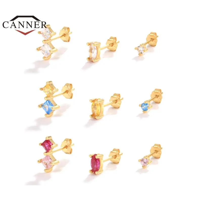 CANNER 3pcs/set White Blue Red Zircon 925 Sterling Silver Ear Stud Piercing Earrings for Women Fashion Jewelry Cute Girl's Gifts
CANNER 3pcs/set White Blue Red Zircon 925 Sterling Silver Ear Stud Piercing Earrings for Women Fashion Jewelry Cute Girl's Gifts