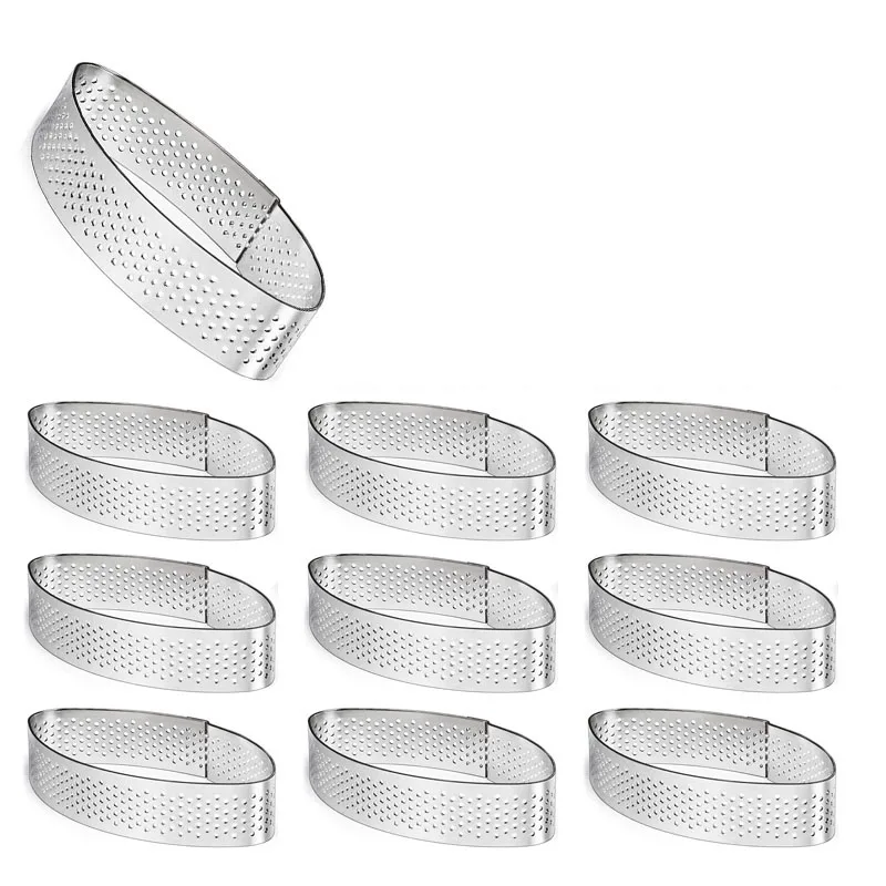 10 Pack Stainless Steel Tart Ring, Heat-Resistant Perforated Cake Mousse Ring Cake Mousse Molds Circle Cutter Pie Ring
10 Pack Stainless Steel Tart Ring, Heat-Resistant Perforated Cake Mousse Ring Cake Mousse Molds Circle Cutter Pie Ring