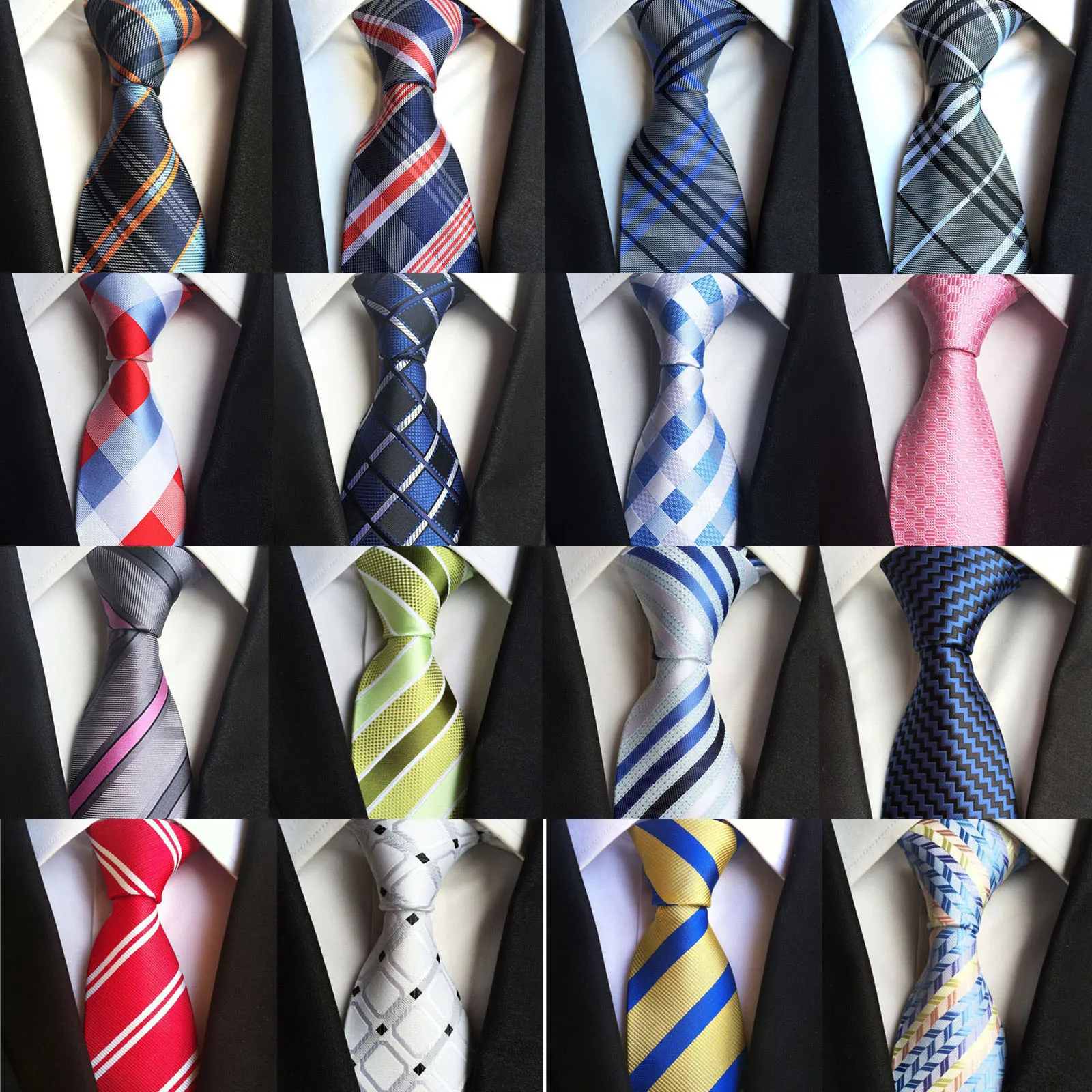 8cm Fashion Silk Men's Ties Neck Red Bule Plaid Striped for Men Formal Business Luxury Wedding Party Neckties Gravatas | Аксессуары
