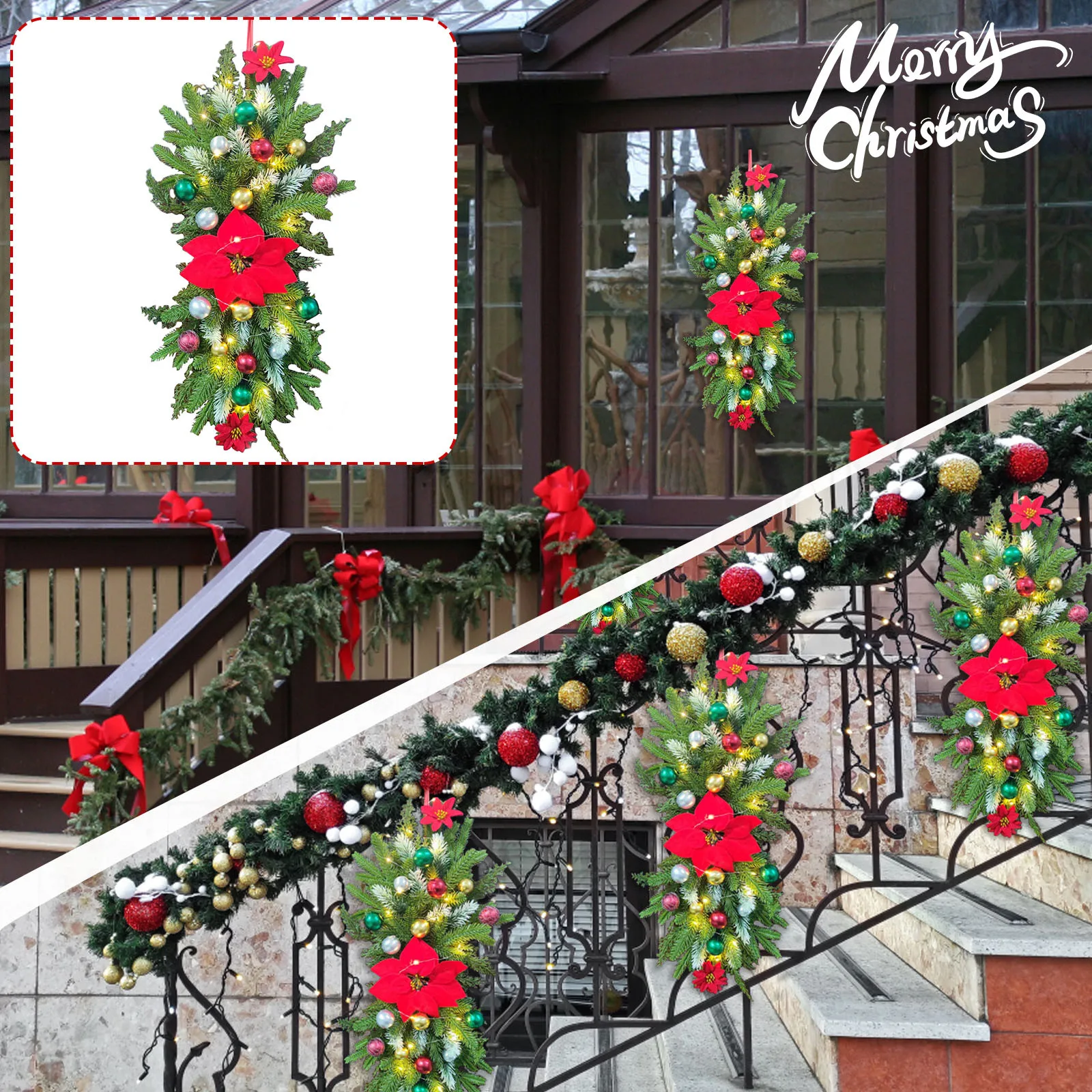 Christmas LED Wreath Garlands Decoration Cordless Prelit Stairs Decoration Lights Up Navidad 2022 New Year Gift Natal Xmas Noel
Christmas LED Wreath Garlands Decoration Cordless Prelit Stairs Decoration Lights Up Navidad 2022 New Year Gift Natal Xmas Noel