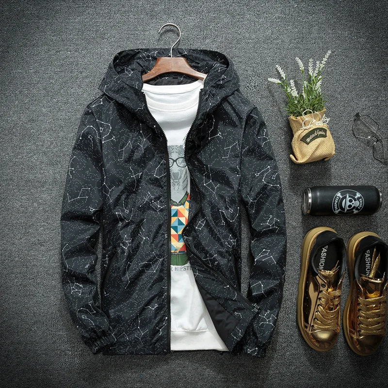 Spring Autumn Hip Hop Jacket Men's Hooded Casual Jackets Coats Male Thin Men Coat Outwear Windbreaker Big Size M-7XL | Мужская