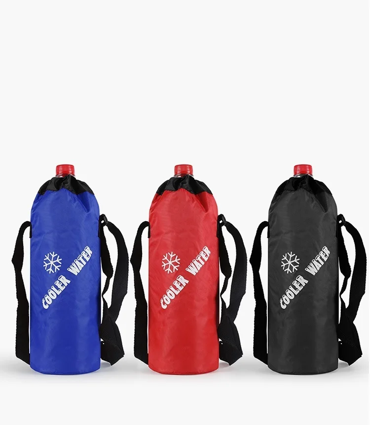 

Термосумка из ткани Оксфорд, 10x29 см, черная/красная/синяя, упаковка с завязкой, дорожная сумка, дорожная чашка, подогреватель для бутылок с мо...