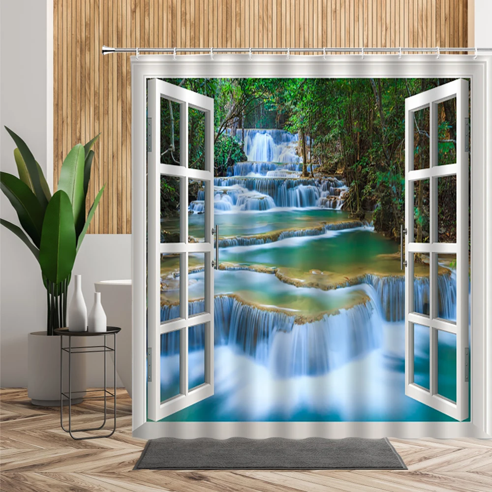 3D Stereo Outside Window Scenery Waterproof Shower Curtain Butterfly Flowers Landscape Background Bath Curtains Fabric With Hook
3D Stereo Outside Window Scenery Waterproof Shower Curtain Butterfly Flowers Landscape Background Bath Curtains Fabric With Hook