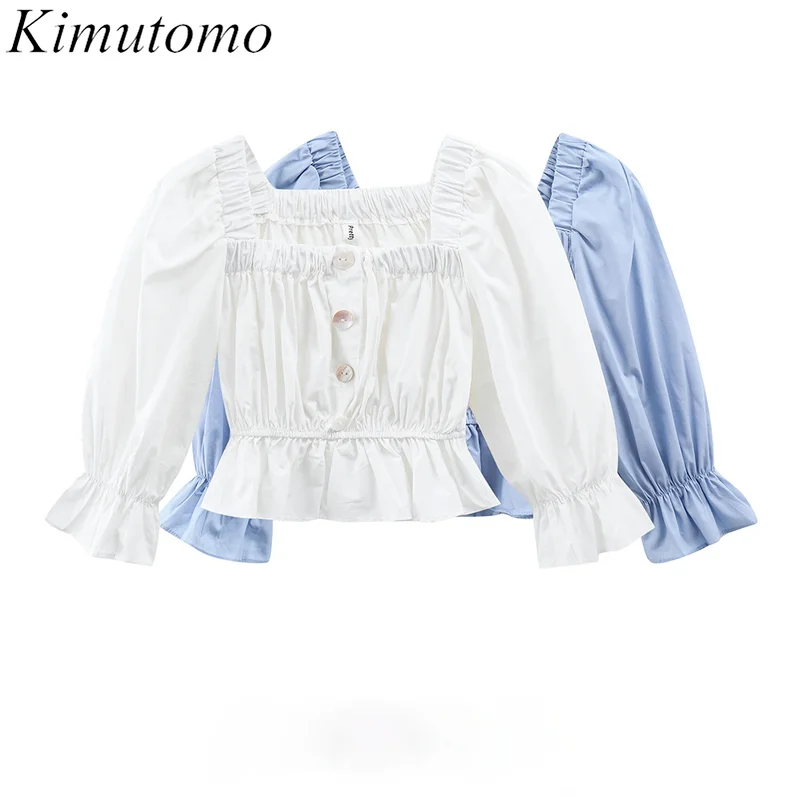Kimutomo Chic Solid Color Blouse Women Square Collar Short Puff Sleeve Shirt Ladies Sweet Slim Waist Short BM Wind Top Elegant
Kimutomo Chic Solid Color Blouse Women Square Collar Short Puff Sleeve Shirt Ladies Sweet Slim Waist Short BM Wind Top Elegant