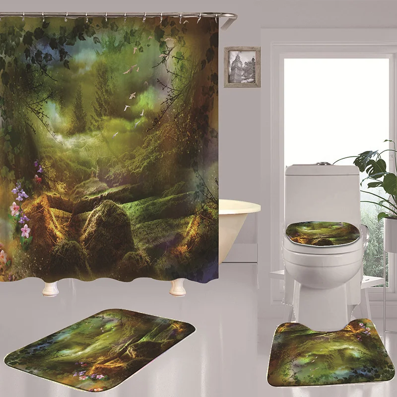 Green Tree Flower Shower Curtain With Non Slip Rug Mat Bathroom Curtains Waterproof Polyester Bathroom Curtain With Hooks
Green Tree Flower Shower Curtain With Non Slip Rug Mat Bathroom Curtains Waterproof Polyester Bathroom Curtain With Hooks