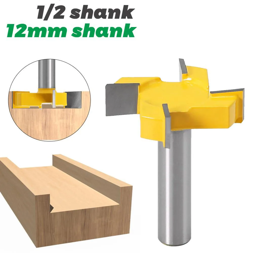 1PC 1/2" 12.7MM 12MM Shank Milling Cutter Wood Carving 4 Edge T Type Slotting Cutter Woodworking Tool Router Bits For Woodwork
1PC 1/2" 12.7MM 12MM Shank Milling Cutter Wood Carving 4 Edge T Type Slotting Cutter Woodworking Tool Router Bits For Woodwork