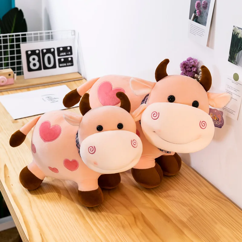 Милая мягкая плюшевая игрушка в виде коровы 25 см кукла маленькая молочная корова