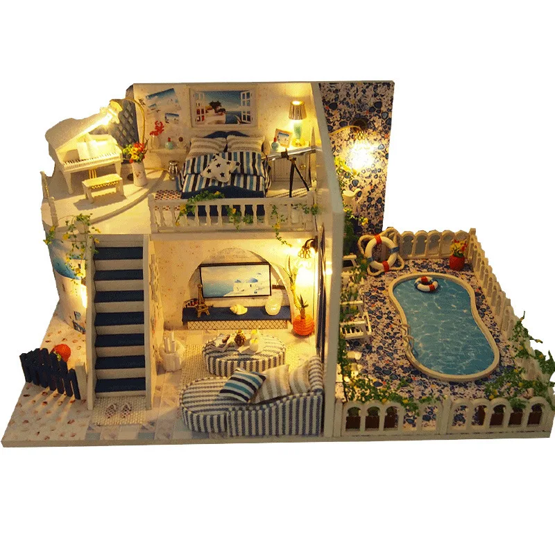 Santorini DIY Dollhouse With Furniture For Dolls Creative Mini World Doll House Handmade House New Year Girl Gift
Santorini DIY Dollhouse With Furniture For Dolls Creative Mini World Doll House Handmade House New Year Girl Gift
