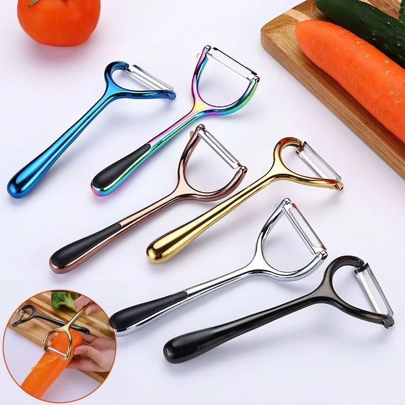 

1pcs Stainless Steel Melon Planer Zinc Alloy Peeling Knife Home Kitchen Gadget Peeler Creative Gold Plated Melon