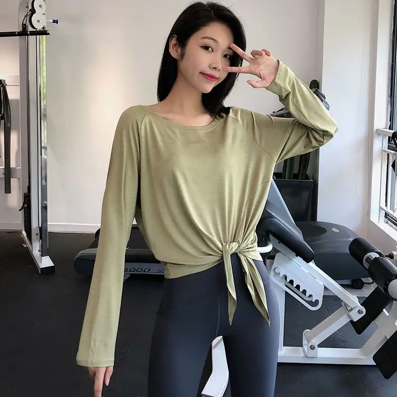 Women T-Shirt Long-Sleeved Loose Comfortable Quick Dry Breathable Running Fitness Clothing Yoga Blouse Knotted Solid Sports Top
Women T-Shirt Long-Sleeved Loose Comfortable Quick Dry Breathable Running Fitness Clothing Yoga Blouse Knotted Solid Sports Top