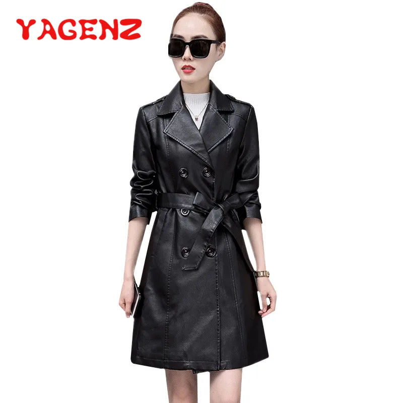 YAGENZ PU Faux Leather Jacket Women Classic Leather Windbreaker Jacket With Belt Spring Lady Basic Coat Plus Size Outerwear 646
YAGENZ PU Faux Leather Jacket Women Classic Leather Windbreaker Jacket With Belt Spring Lady Basic Coat Plus Size Outerwear 646