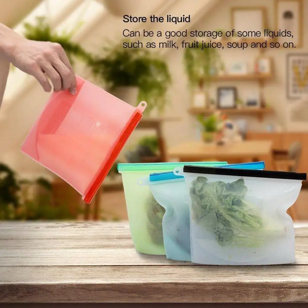 Food Silicone Bag Reusable -keeping Bag Fruit Vegetable Sealed Bag Leak-proof Food Storage Bag Zip Bag For Food Q3t4
Food Silicone Bag Reusable -keeping Bag Fruit Vegetable Sealed Bag Leak-proof Food Storage Bag Zip Bag For Food Q3t4