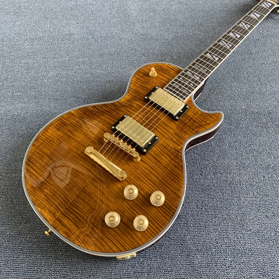 Free delivery, Rosewood binding, double convex surface Electric guitar, tiger maple top , high quality electric guitar
Free delivery, Rosewood binding, double convex surface Electric guitar, tiger maple top , high quality electric guitar