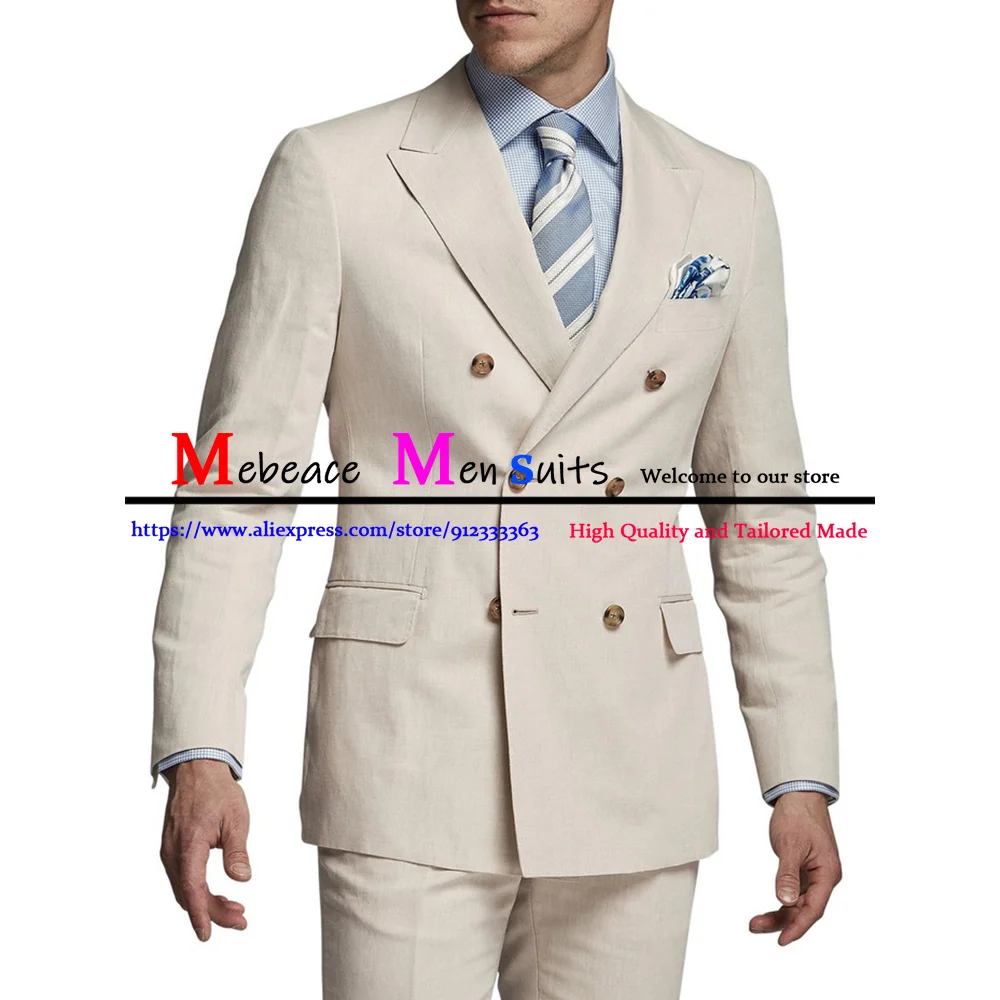 

Новинка 2021, официальный бежевый мужской костюм из 2 предметов, блейзер (пиджак с брюками), индивидуальный пиджак, Свадебный Мужской костюм для мужчин, смокинг для жениха