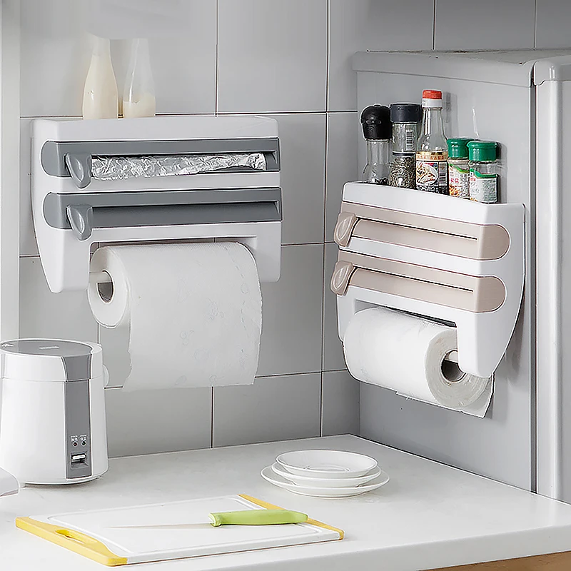 Kitchen Cling Film Tin Foil Paper Cutting Holder Kitchen Shelf Kitchen Organizer Plastic Wrap Sauce Bottle Storage Rack
Kitchen Cling Film Tin Foil Paper Cutting Holder Kitchen Shelf Kitchen Organizer Plastic Wrap Sauce Bottle Storage Rack