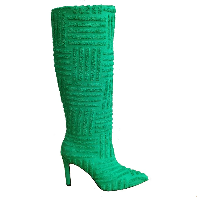 Rose red Flock Printed Sexy Women's Long Boots 2021 Autumn Winter high-heeled Pointed Toe Knight Boots Green Black Women's Shoes
Rose red Flock Printed Sexy Women's Long Boots 2021 Autumn Winter high-heeled Pointed Toe Knight Boots Green Black Women's Shoes