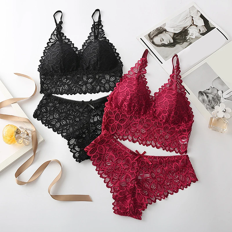 Women Lace Bra Set Sexy Lingerie French Bralette Lace Panties Cropped Bra Panty Set Female Intimates Seamless Underwear Set
Women Lace Bra Set Sexy Lingerie French Bralette Lace Panties Cropped Bra Panty Set Female Intimates Seamless Underwear Set