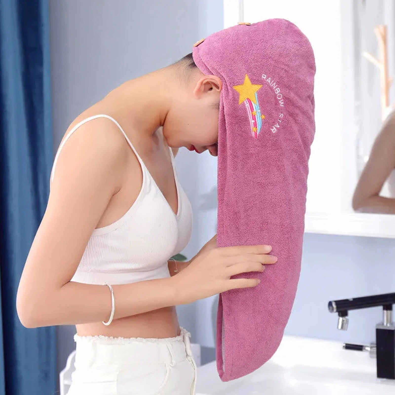 1PC Dry Hair Cap, Quick-drying and Soft, Ladies Wiping Hair Shower Cap Towel Super Absorbent Thick Coral Fleece Cute Shower Cap
1PC Dry Hair Cap, Quick-drying and Soft, Ladies Wiping Hair Shower Cap Towel Super Absorbent Thick Coral Fleece Cute Shower Cap