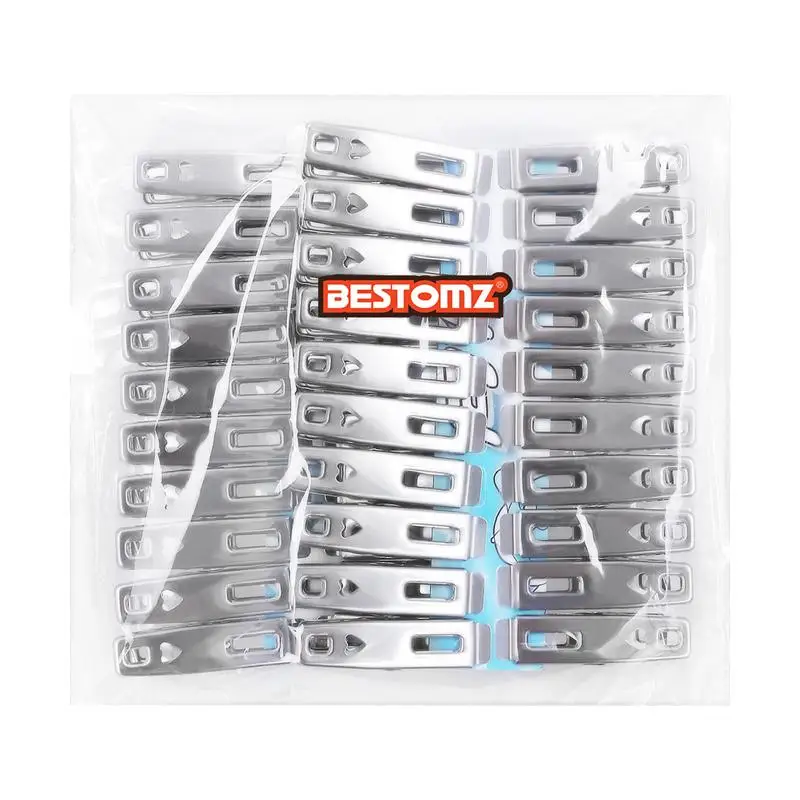 

BESTOMZ 40pcs Clothes Pins Metal Antiskid Stainless Steel Windproof Clothes Drying Hanger Clothespins Clothes Clips Clothes Pegs